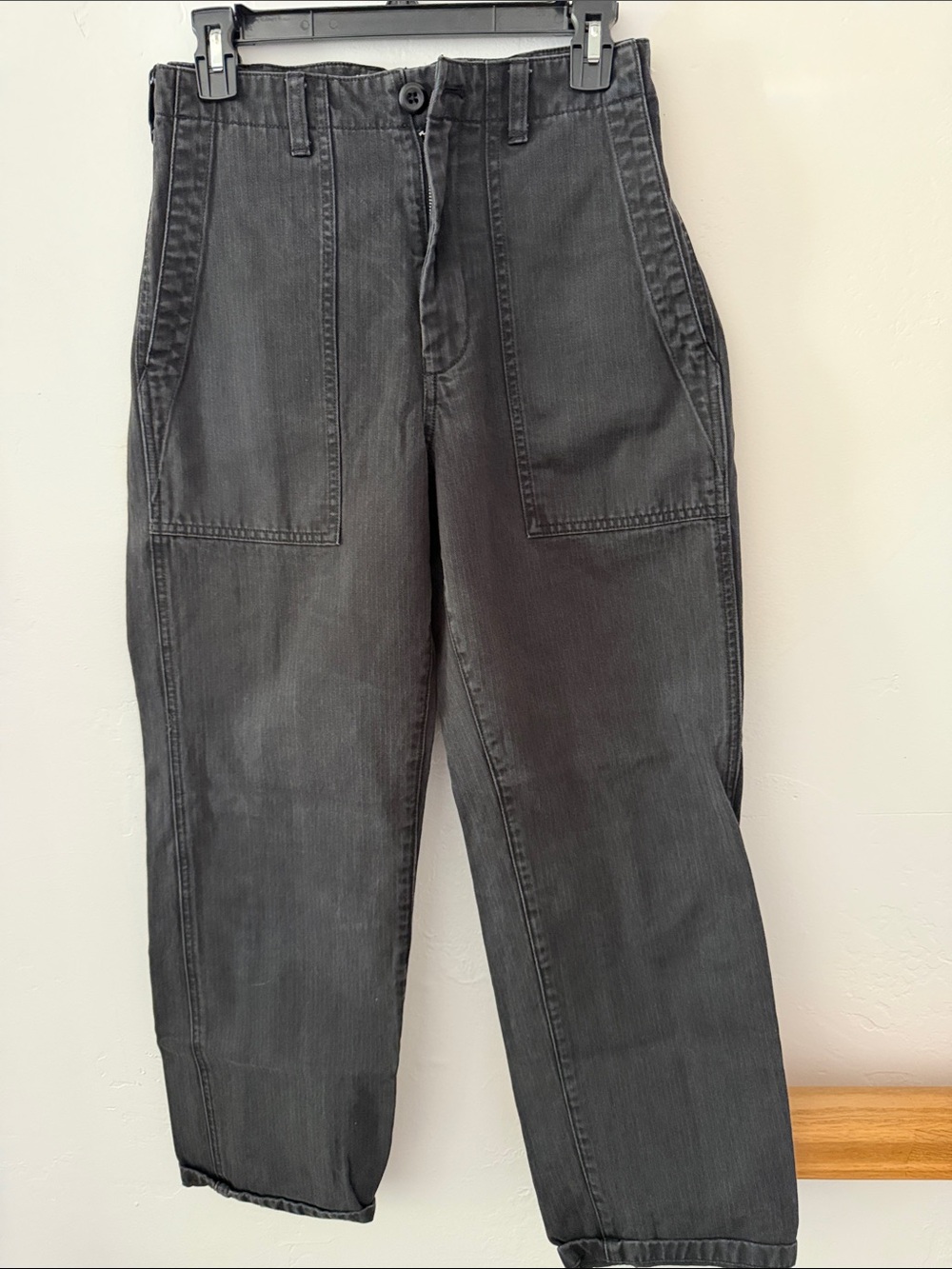Alex Mill Straight Leg Utility Pants in Washed Black